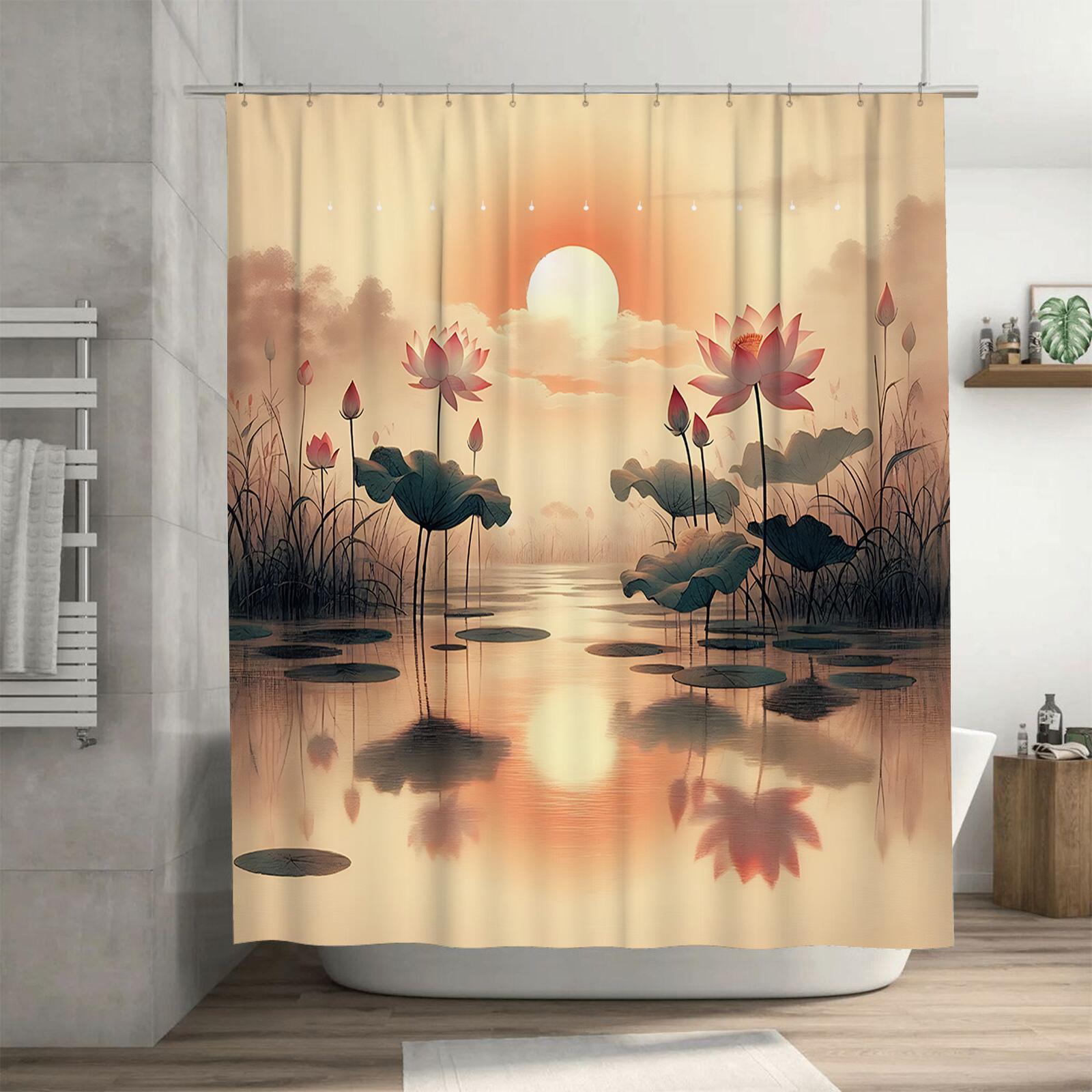 

Water Lily Serenity Art Print For Bathroom Decor Enhances Spa Bathing Experience Creates Tranquil Home Atmosphere Elevate Space W60H190(CM)-1 Pcs