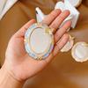 Romantic Antique Handheld Makeup Mirror Reliefs Portable Mirror Mini Retro Makeup Mirror  Gift