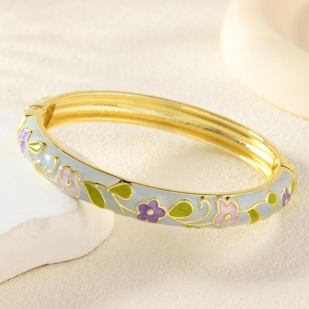 Zinc Zinc Zinc Alloy Enamel Bracelet Floral Motifs Flower Texture Bracelet Dropped Glaze Bracelet  African
