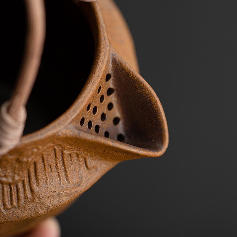 Sauce Glaze Coarse Pottery Fair Cup, Retro Ceramic Tea Dispenser, Japanese Kung Fu Tea Set, Tea Sea Tea Ceremony Accessories
