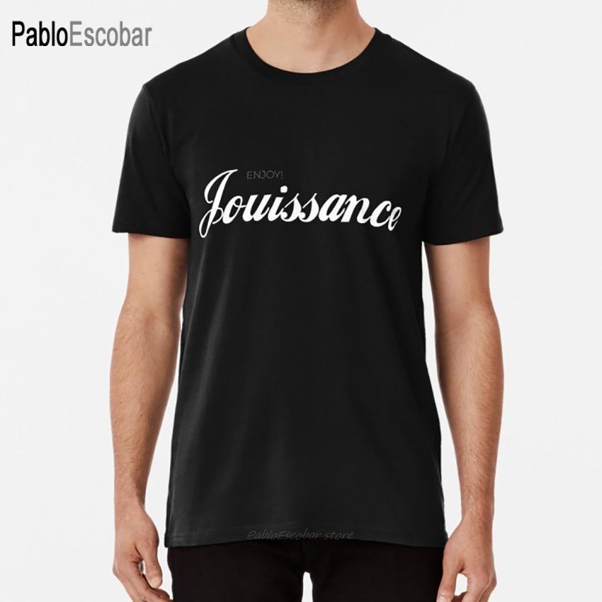 Enjoy Jouissance white on red T shirt jouissance lacan jaques lacan slavoj zizek psychoanalisys enjoy freud pleasure funny S