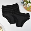 Ladies Summer Sexy Lace Lace Black No Trace Breathable Comfortable Mid Waist Triangle Briefs