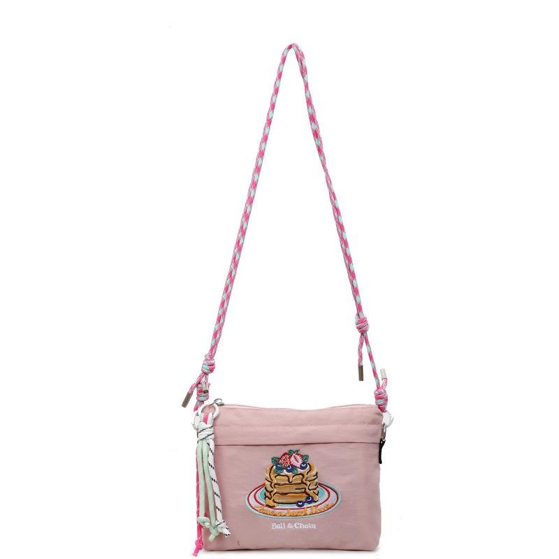 Women's Vegetable Embroidery Environmentally Friendly Cosmetic Bag Storage Bag Waterproof Nylon Sweet and Cute Shoulder Messenger Bag