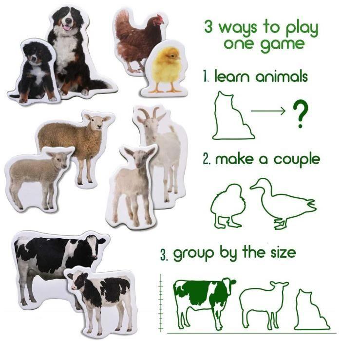Magdum Magnets Farm Animals Mom and Baby Photos – Large Fridge Magnets for Toddlers – Child Toy Up To 3 Years 6310