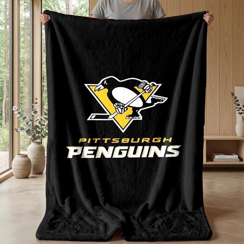 Coperta Morbida in Flanella Pittsburgh Penguins Coperta Calda e Accogliente per Divano Letto Viaggio Uso in Tutte le Stagioni