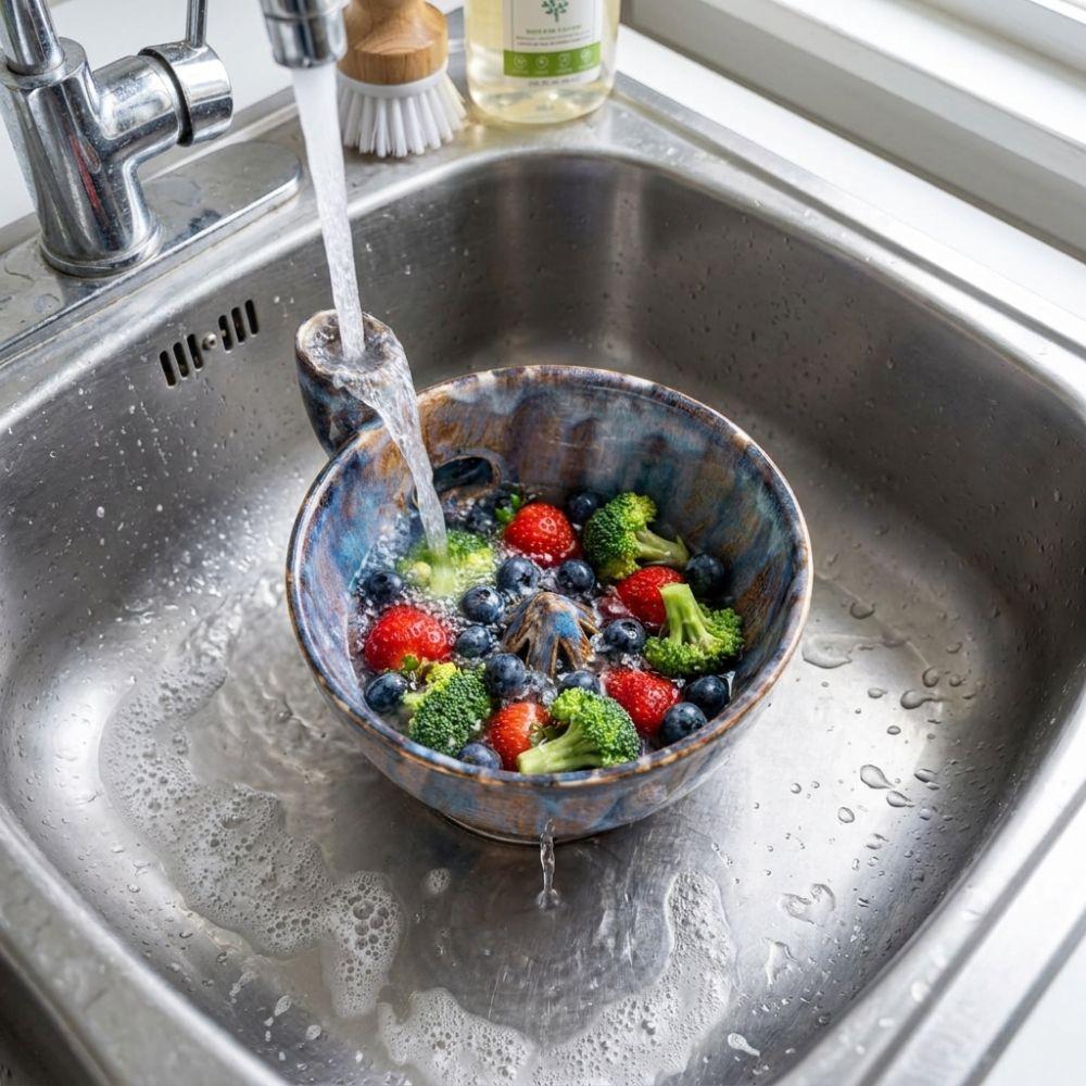 Self-Spinning Self-Rotating Berry Bowl Vortex-Style Fruit Cleaning Bowl Vegetable Washer