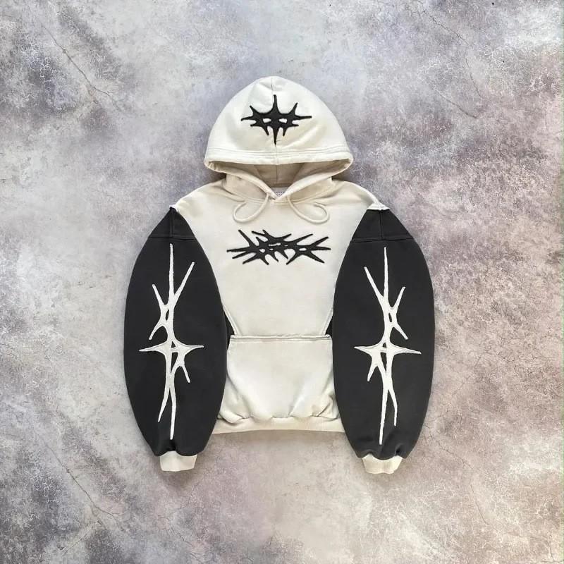 Womens Oversized Hooded Sweatshirt Y2K Graphic Print Pullover Streetwear Casual Top