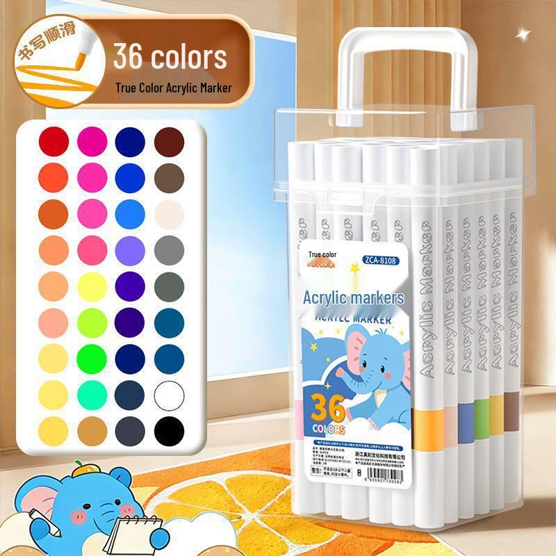 Acrylic Square Barrel Marker Pen Set for Kids - Opaque Watercolor Pens