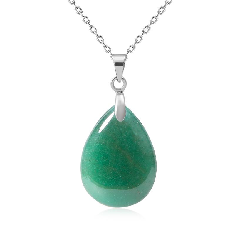 New Fashion Natural Stone Crystal Pendant Teardrop Simple Pendant Necklace Earrings Making Jewelry With Chain Collar