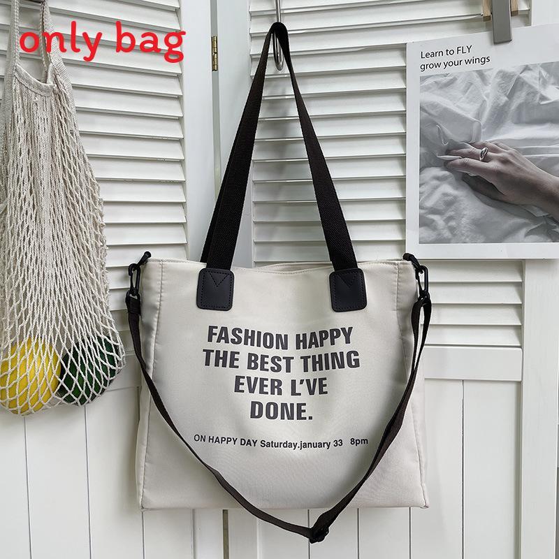 Bolso Tote de Lona Oxford para Mujer con Estampado de Letras Suave para Hombro Uso Diario