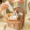 Portable Solid Color Mesh Cosmetic Bag Lightweight Space Saving Zipper Bags Large Capacity Travel Toiletry Storage Handbag