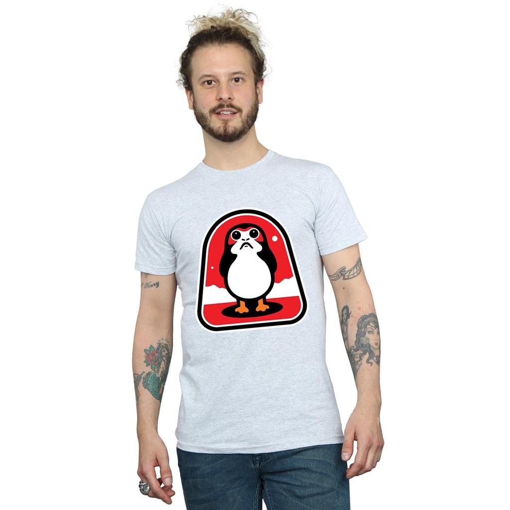 Star Wars Mens The Last Jedi Porgs Badge T-Shirt