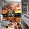 Moon Leopard Cheetah Shower Curtain Sets Bathroom Decor Set Animals Bathroom Shower Curtain And Bathroom Accessories Waterproof