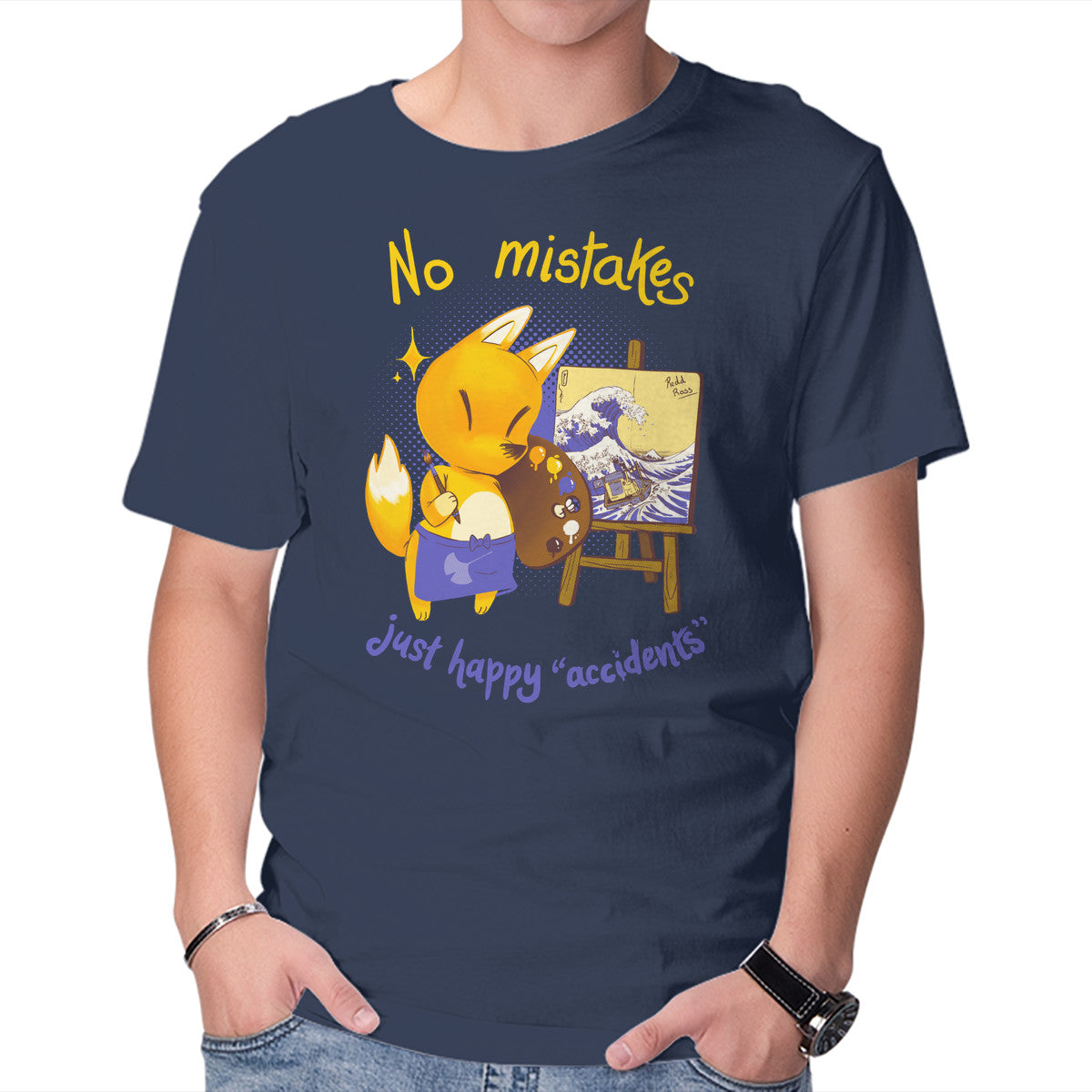 Unisex Crew Neck T-Shirt Happy Accidents Graphic Short Sleeve Casual Tee XS