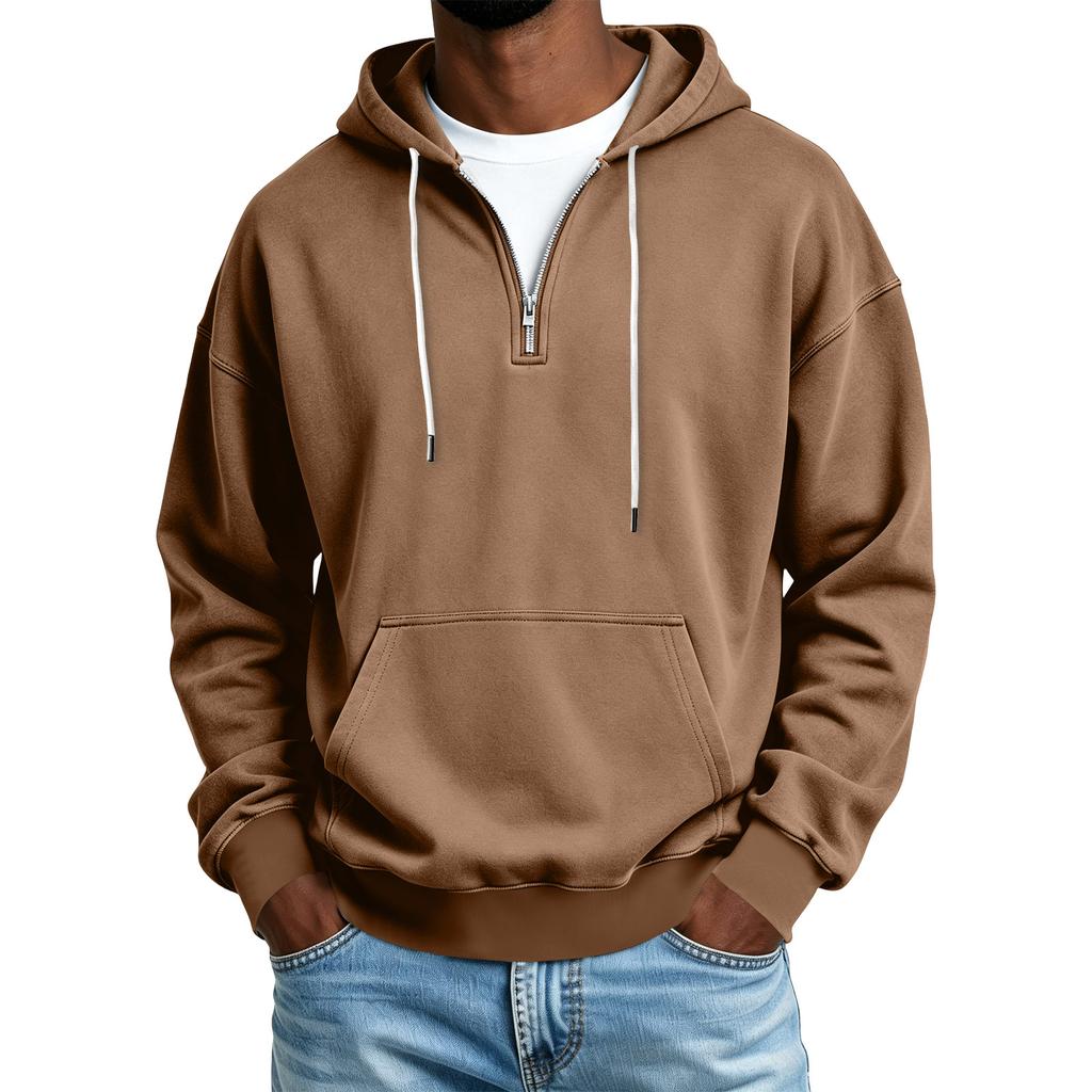 Men's Casual Half Zip Hoodie Sweatshirt for Winter Color Everyday Wear