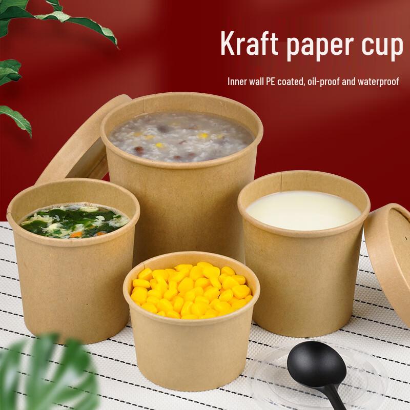 MOLUONA 20oz Einweg-Kraftpapier-To-Go-Becher mit Deckel