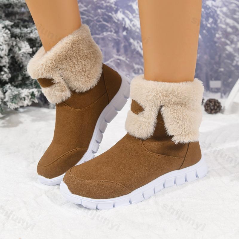 Women s Vintage Warm High Top Thick Soled Sports Snow Boots  Winter Versatile Plush Comfortable Hairy Non Slip Cotton Boots 36