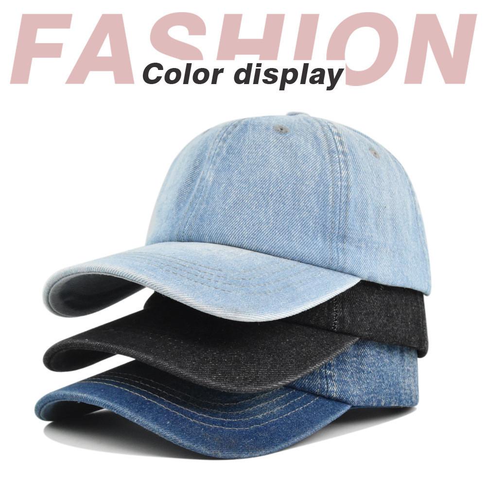 Cap Baseball Retro Washed Denim Material Hat Solid Color Duckbill Breathable Hat