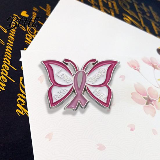 Cardigan Brooch Women Enamel Butterfly Design Healing Ribbon Pin Dripping