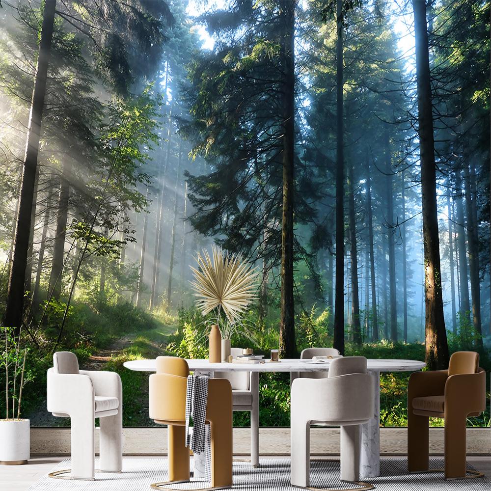 Wald Wandbilder 3D Landschaft Wald Tapete Schlafzimmer Wandbild Heimdekoration