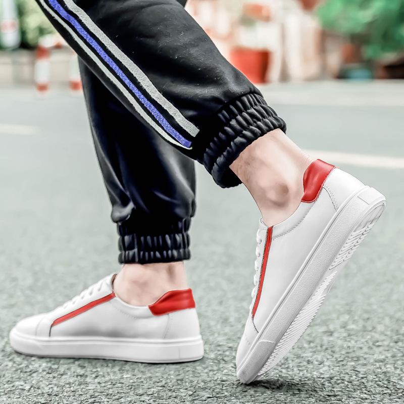 Herren Rundkopf zweilagiges Rindsleder lässige Herren Board Schuhe Schnürung vorne atmungsaktiv flacher Absatz Board Schuhe Herrenschuhe Agent zum Beitreten