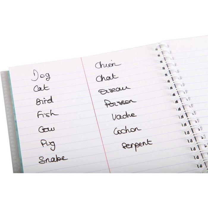 Carnet de vocabulaire - CLAIREFONTAINE - KOVERBOOK - 14,8 x 21 cm - 100 pages - Couverture translucide