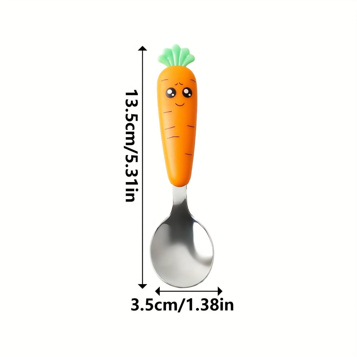 

Fork Spoon Set, Stainless Steel Spoon, Short Spoon, Children s Tableware, Complementary Food, Scraper Spoon