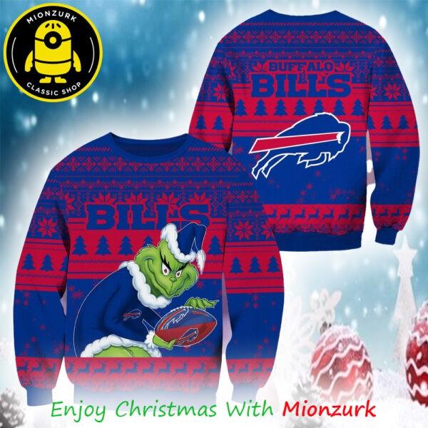 Grinch Buffalo Bills Football NFL Christmas 2025 Ugly Sweater Unisex T-Shirt XXXL