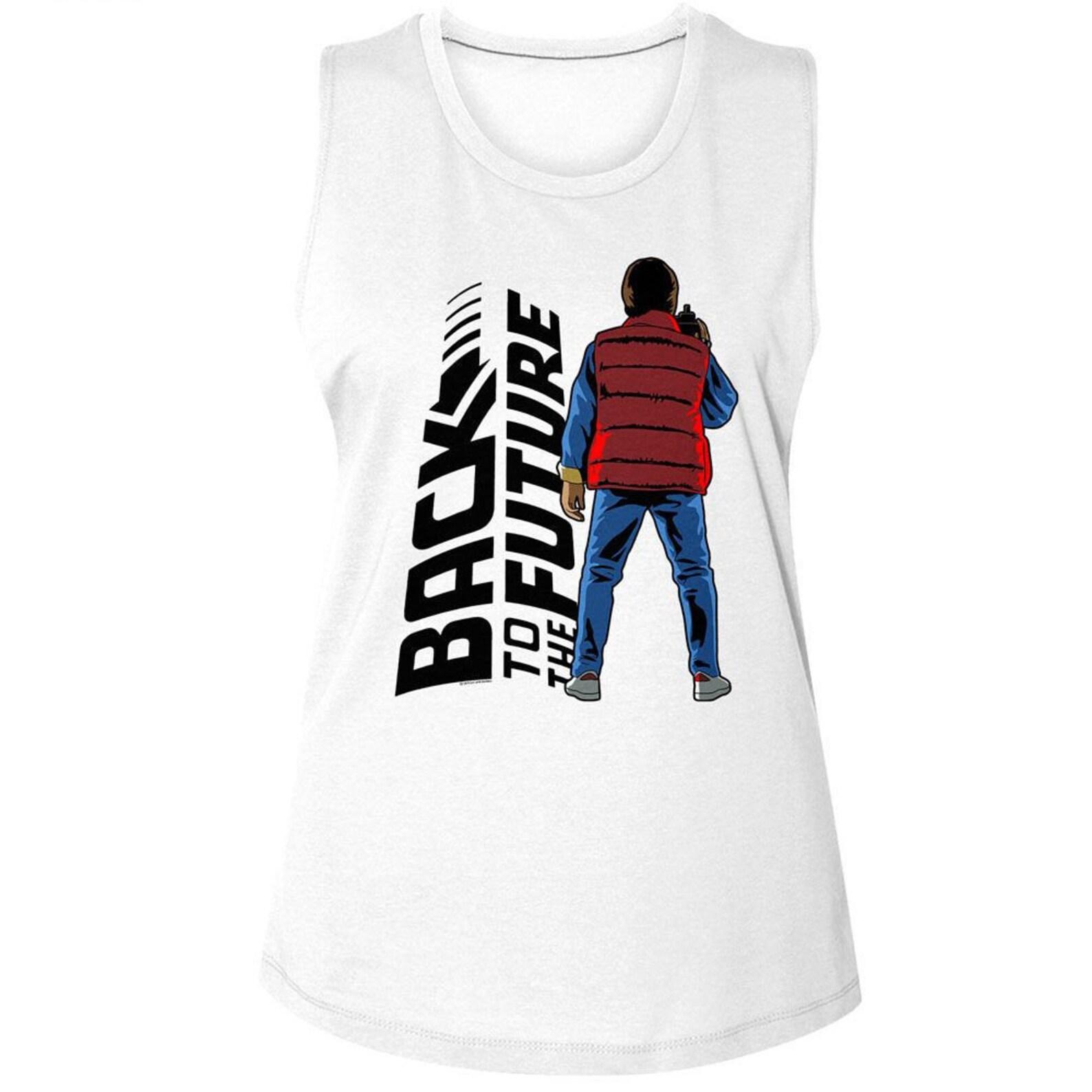 Back To The Future Back To Back White Women s Muscle Tank Top XL