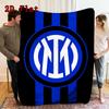 Coperta di Flanella con Motivo Piatto 2D Inter Milan Alta Qualità Per Tutte le Stagioni Calore e Comfort Perfetta per Regali di Natale.
