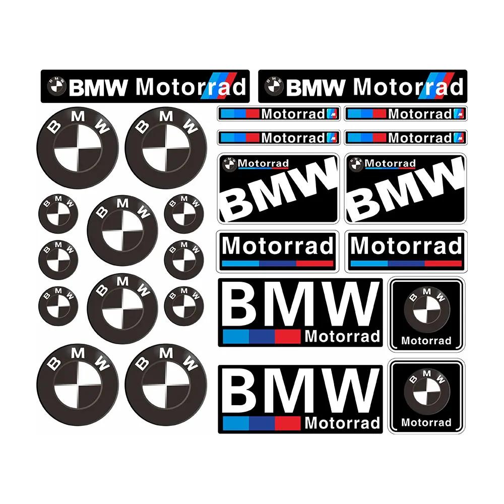 Naklejka motocyklowa z czarno-białym logo BMW z okazji 50-lecia, odpowiednia na bak paliwa samochodu, kask, walizkę, dekoracja sypialni