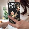 INS Floral Pattern Case For iPhone 17 Pro Max iPhone 16 15 14 13 Pro Max 11 17e 16e Luxury Leather Texture Soft Silicone Matte Cover