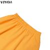 VONDA Two Pieces Women Girls College Style Sets Naval Collar Short Sleeve Blouse and Long Skirts Outfits 