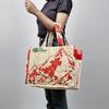 Marushin Reusable Horizontal Tote Cambodia Go Green Red Fair Tote A4 415010800 Bag, Mountain, Trade, Reusable, Recycled, Bag, Horizontal, Size,