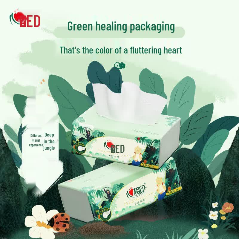 Heart Seal Tea Language Silk 3-Ply Facial Tissues