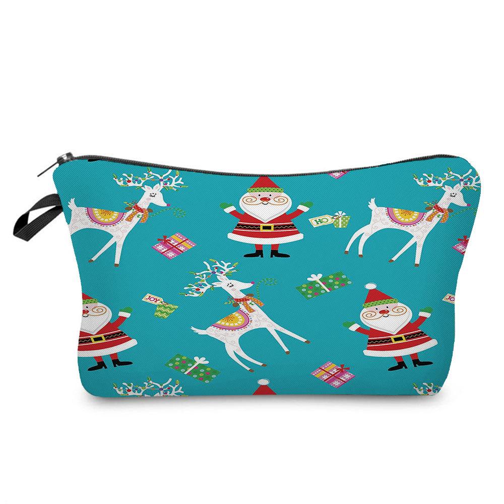 Women Snowman Print Cosmetic Bag Toiletries Organize Travel Storage Case 6766