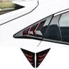 For 2016-2021 Honda Civic Hatchback Rear Side Vent Window Louver Cover Black+Red