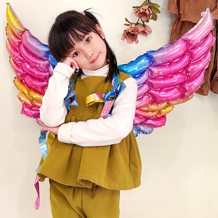 Children's Day First Birthday Bee Rocket Balloon Angel Ornament & Butterfly Wings Outdoor Photography Decoration