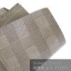 [D+ARTS] Pocket Square, Glen Plaid Pattern, Silk, Kyoto Nishijin Weave, Made in Japan, Men's Suit Accessory, Fashionable Brown