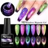Mtssii 7ml Laser 9D Cat Eye Magnetic Gel Nail Polish Semi Permanent Nail Art Soak Off UV Gel Different Color At Different Angles
