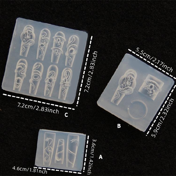 Multipurpose Silicone Mould for Snake Nail Art Easy to Use and Remove Suitable Portable for All Nail Shapes and Lengths