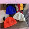 Color Solid Acrylic Knit Hat Elastic Fit Autumn Winter Cold Protection Supplies