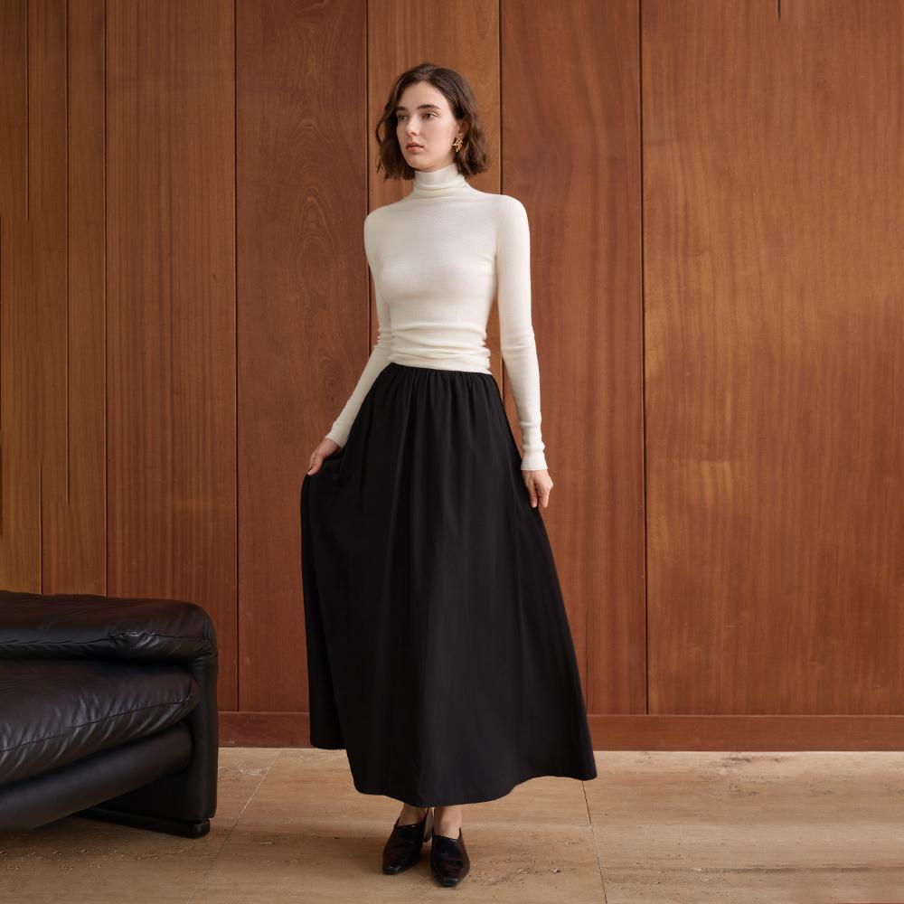 Waiwaiaiem Yy_Black Loose Long Skirt