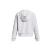 Under Armour Solid Color Logo Print Drawstring Cropped Hoodie Women Hoodies White 1379843-100