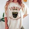 Vintage Zombie Graphic pc Womens Casual Polyester Round Neck TShirt Regular Length SpringSummer Collection