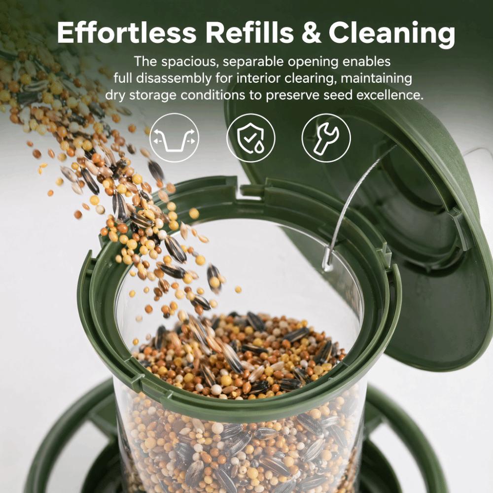 Circular Habitat Hanging Bird Feeder Sure-Lock Cover Bird Food Container Bird Watching