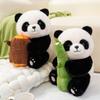 25/35CM Cartoon Panda Plush Pillow Holding Bamboo and Tree Stumps Lovely National Treasure Panda Toy Home Decoration Birthday