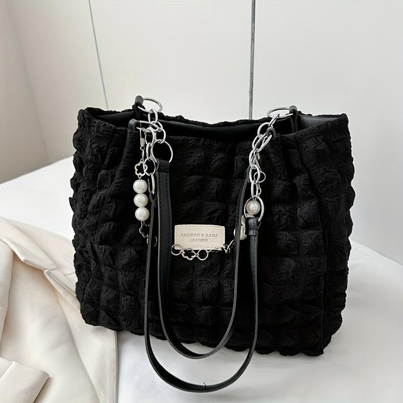 Sommerlich frisch und süß, geraffte Bubble-Cloud-Schultertasche, geräumige Tragetasche für Ausflüge und Pendeln, modische weiche Damenhandtasche