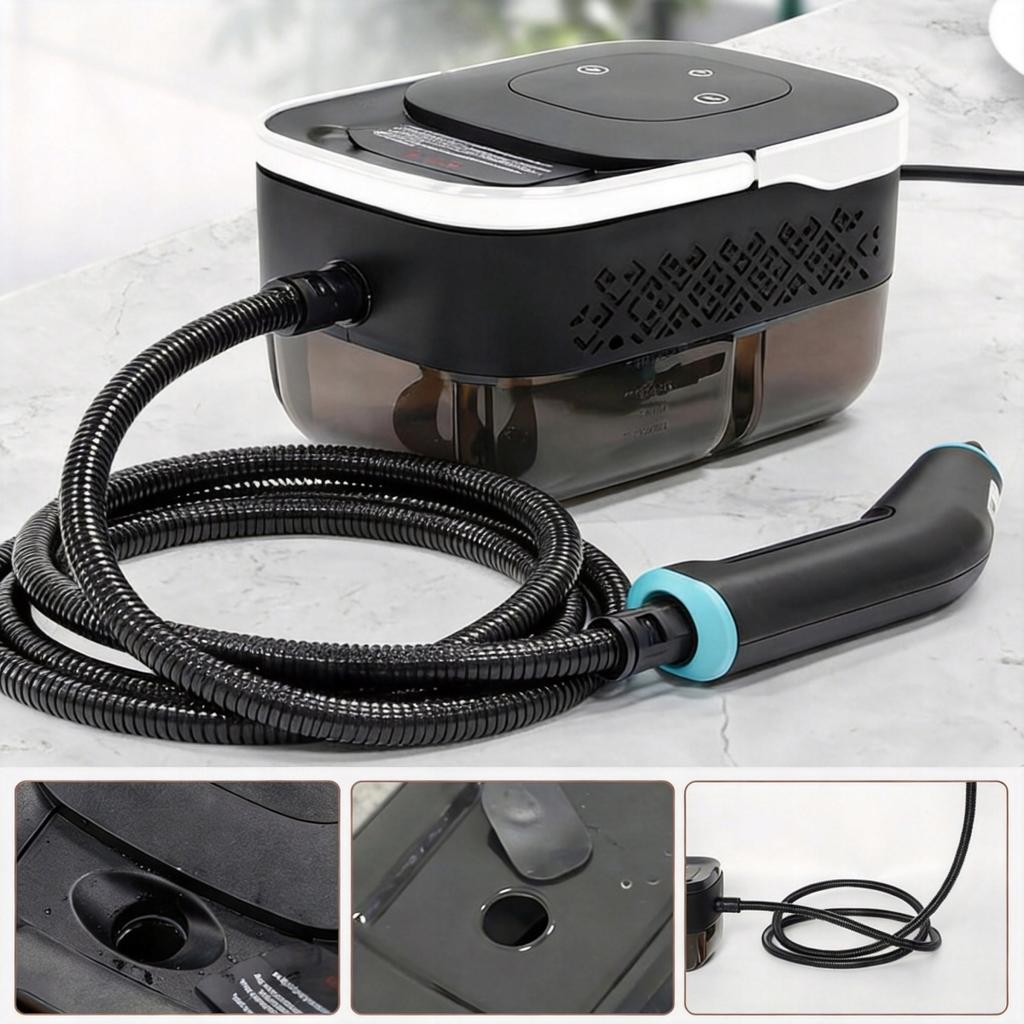 2500W Window Steam Cleaner - 1250ml Tank, 4 Bar Pressure, 2m Steam Hose