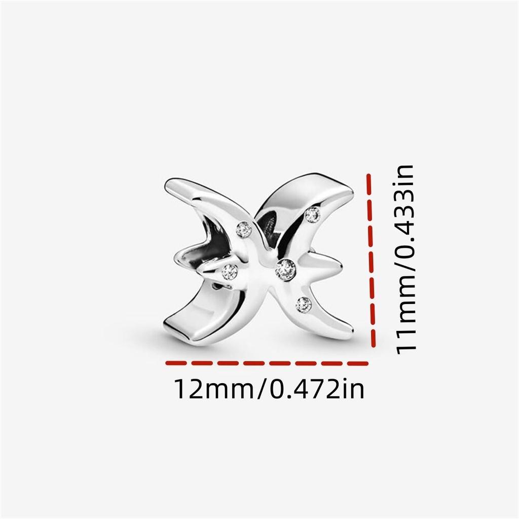 1 Stück 12 Sternbilder Serie Anhänger Passend für Armband Anhänger Stern Perlen Anhänger 12 Horoskop Für Armband Halskette Geburtstagsgeschenk
